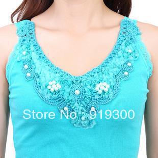 Free Shipping!!!Ladies sexy 100% cotton tank tops, fashion beading solid vest, women' sleeveless t-shirt 5 pieces/lot  #CS12