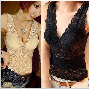 Free shipping Ladies' Summer Sexy Whole Lace Perspective Underwaist Deep V Vest for Women Hot!