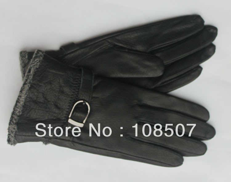 free shipping lady and women'' hot sale genuine sheep leather gloves 10pairs/lot black