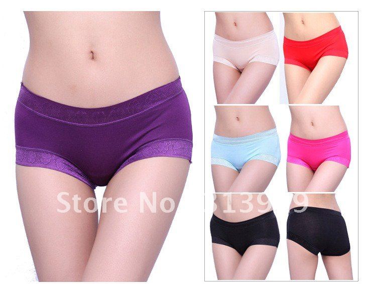 free shipping lady bamboo low cut panty lingerie different colors available