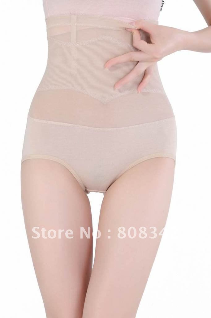 Free shipping Lady Control Panties Waist Cincher Intimate Slimming Lingerie High Waist Shaper Underwear Beige Color MOQ 1Piece