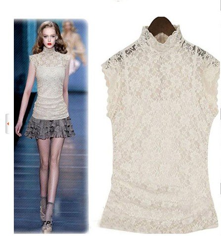 Free shipping!Lady Crew Round Neck Long Puff Sleeve Chiffon Blouse Shirt Tops T-shirt