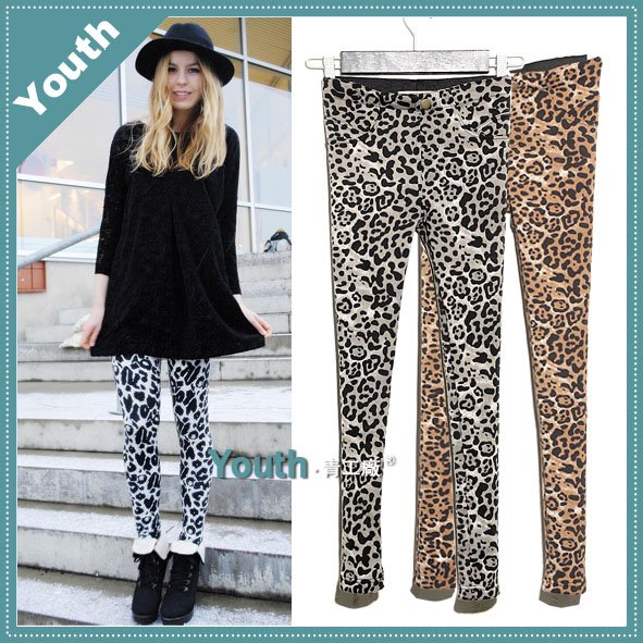 free shipping lady leopard leggings pencil trousers/lady pants/slim jeans/designer brand jeans/denim
