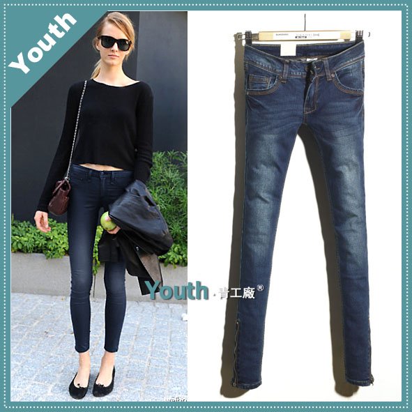 free shipping lady low waist pencil trousers/lady cotton  pants/slim jeans/designer brand jeans/denim  M32