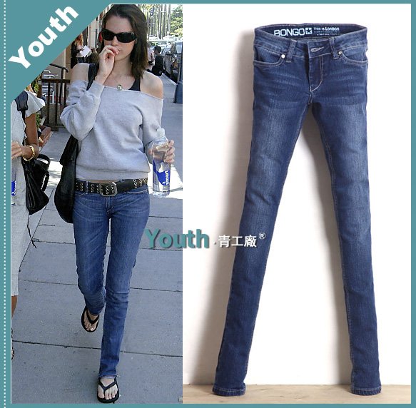 free shipping lady low waist pencil trousers/lady pants/slim jeans/designer brand jeans/denim