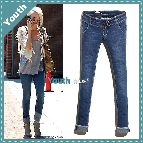 free shipping lady low waist pencil trousers/lady pants/slim jeans/designer brand jeans/denim115