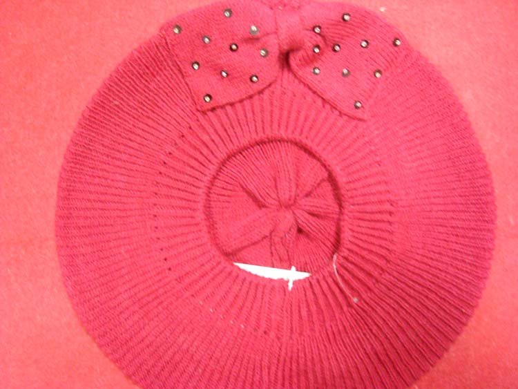 Free shipping,Lady's knitting winter bowknot warm fashion hat 1018-1