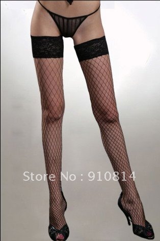 Free Shipping! Lady's Long Fashion Stockings Sexy Knee High Stockings Silk Stocking Lady's Mesh Lace Tight Stocking