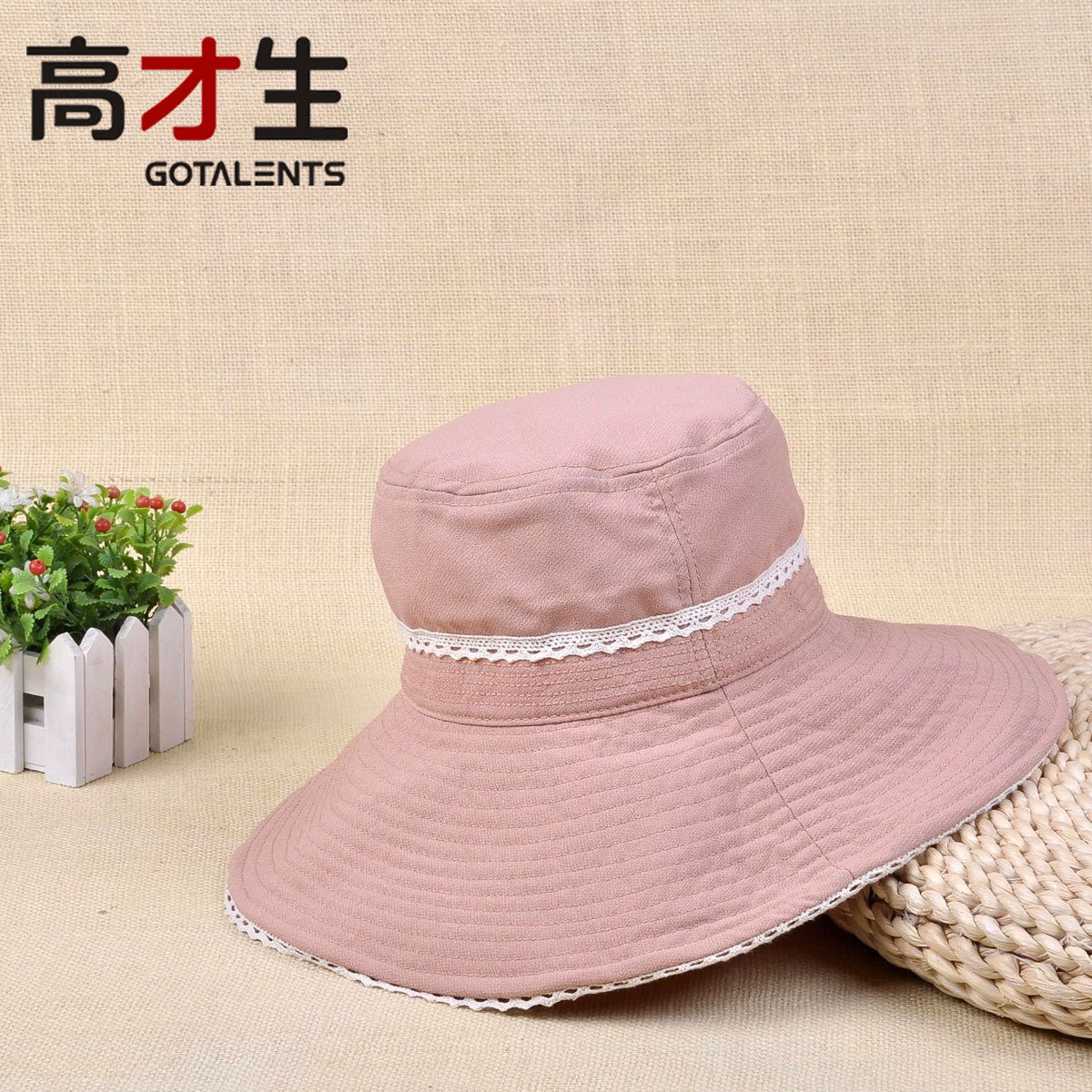 Free shipping lady's spring and summer Large brimmed hat elegant lace decoration sunbonnet