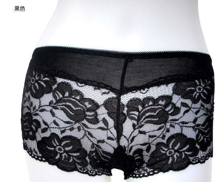 Free shipping, lady's translucent pants, lace briefs, 60% bamboo fiber+ 30% cotton material, wholesale 5pcs/lot