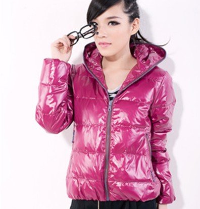 free shipping ! Lady short style down coat shiny down jacket