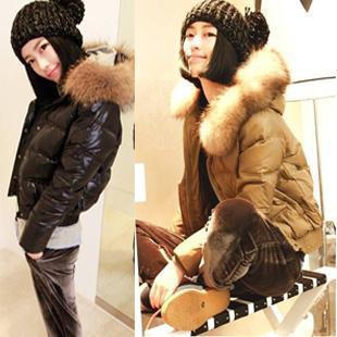 Free shipping!large fur collar regular style cotton-padded jacket outerwear