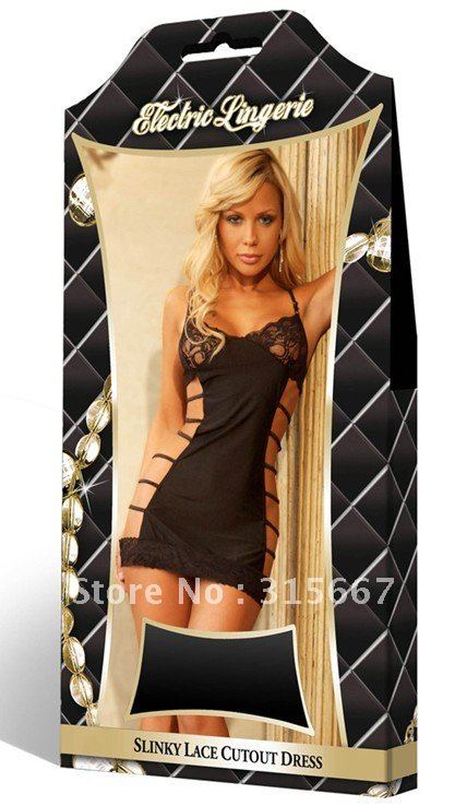 free shipping lastest model Sexy lingeries,Slinky Lace cutout dress L413