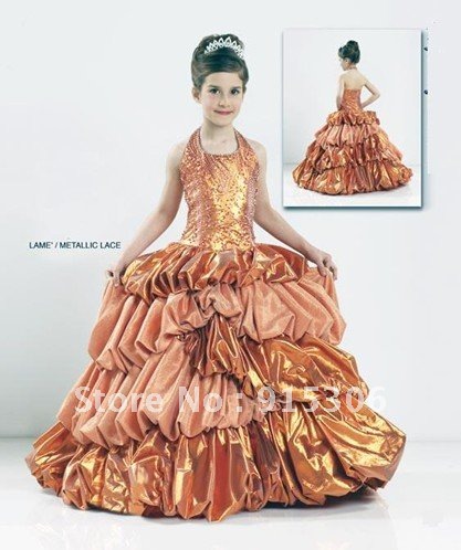 Free shipping latest backless fashion design taffeta flower girl dress