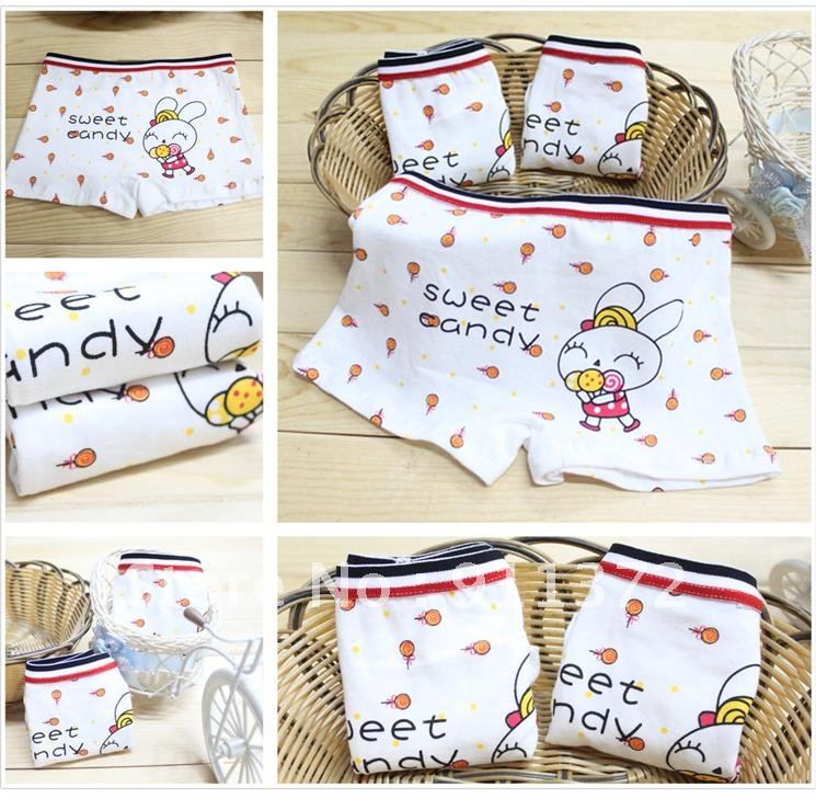 Free shipping Latest explosion models cartoon cute bunny pattern cotton children's boxer shorts girls underwear