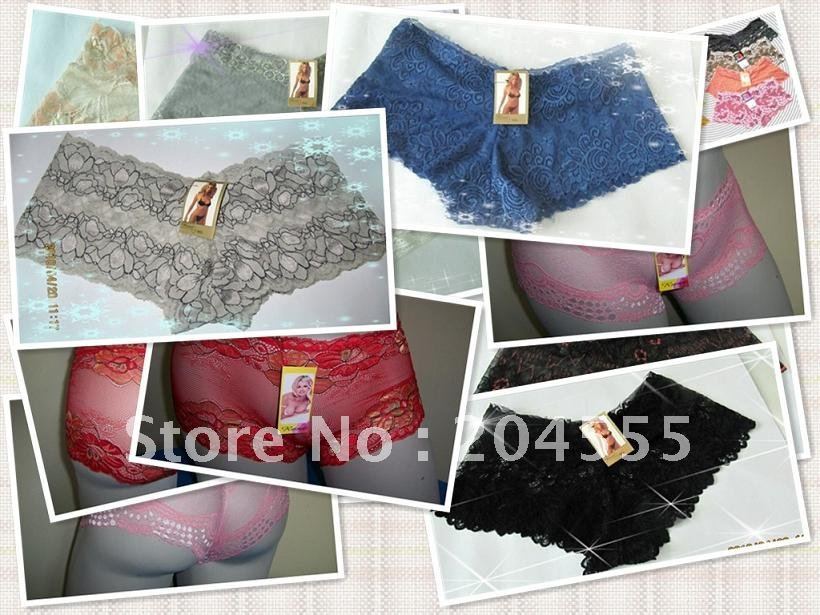 Free shipping,latest fashion lace brief,stock lady's panties sexy underwear lace panty boxer