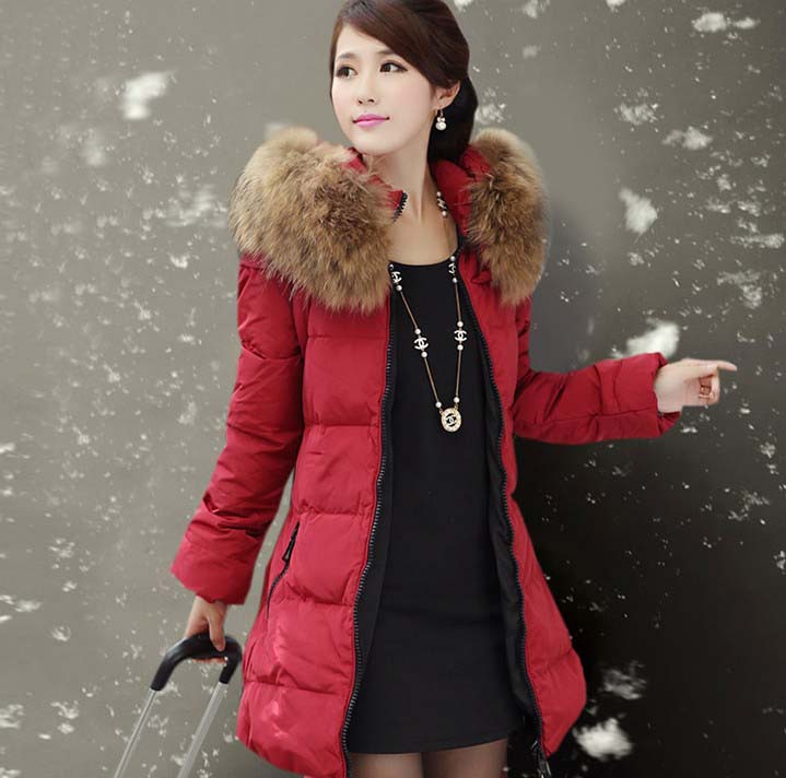 Free Shipping Latest Style Women Winter Luxurious Duck Down Coat surcoat Overcoat Middle Long Jacket Outerwear slim fit