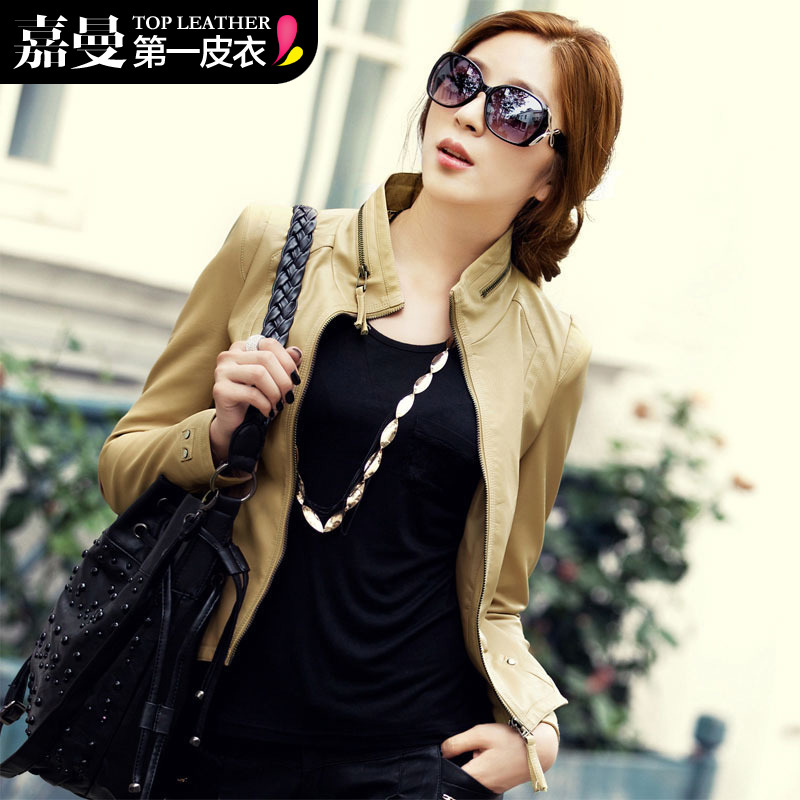 Free Shipping Leather clothing 2013 spring outerwear motorcycle short design slim PU small leather clothing female jacket 5120