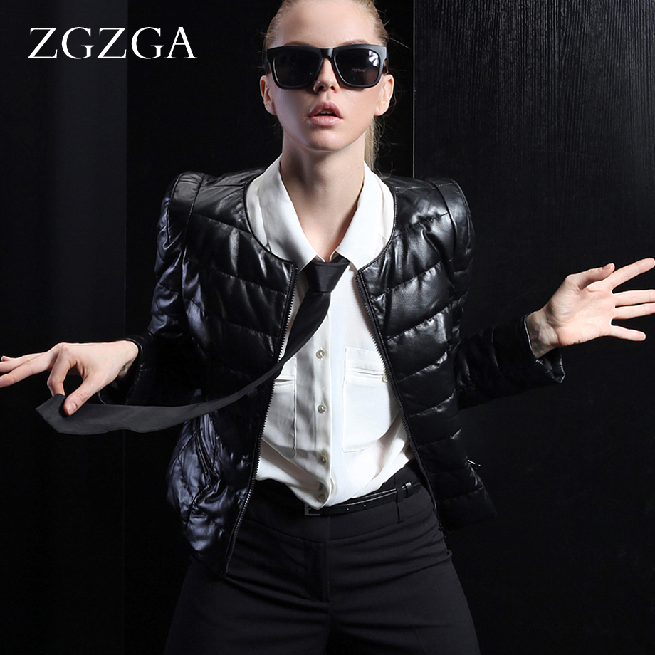 free shipping  leather clothing female short design slim genuine leather clothing sheepskin down coat