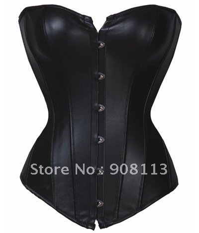 Free shipping! Leather Strapless Corset body lift shaper Sexy Lingerie Leather Lingerie wholesale retail