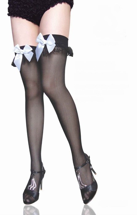 Free Shipping legs sexy over-the-knee ultra-thin lace decoration bow stockings q7992 Fast Delivery Cheaper Price