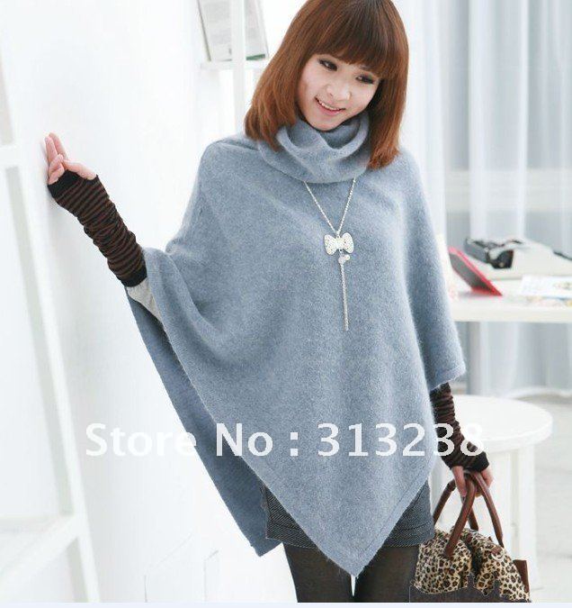 Free shipping leisure loose bat-like shirt / ladies coat / shawl / cappa pull-over shirt sweater knitwear 100%cony hair shrug