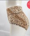 Free shipping Leopard print high waist panty female 100% cotton briefs plus size underwear