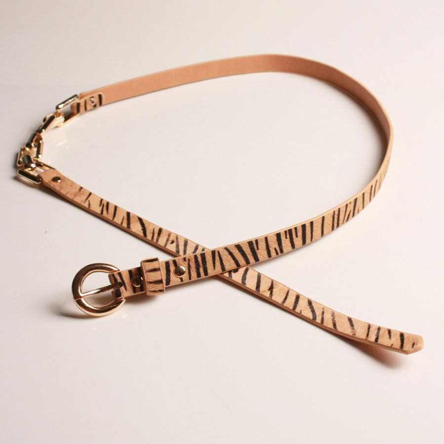 Free Shipping Leopard print Women genuine leather strap female fashion brown all-match cowhide pin buckle thin belt p050