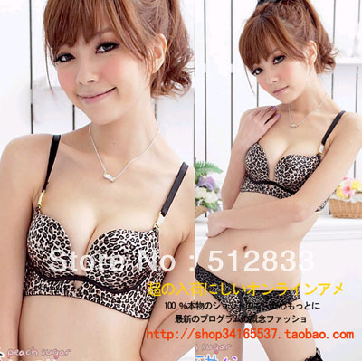free shipping leopard sexy bra  lady's bra set  fashion bra set