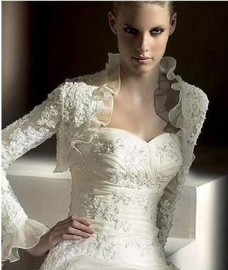 Free shipping,Lhui 04165 ivory,wedding gilet,2011 new wedding wrap,lace,long sleeve,accept