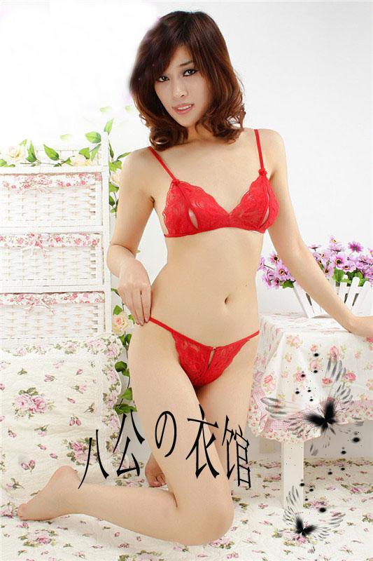 Free shipping Lingerie lace skimpily twinset underwear bra set