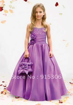 Free shipping little queen flower girl dress with basket