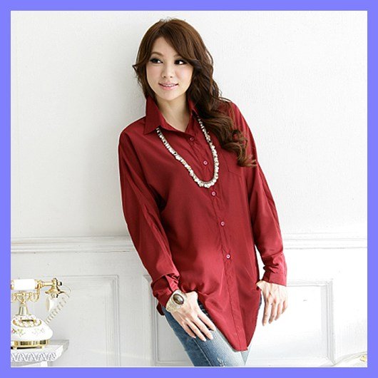 Free shipping long sleeve blouse plus size new fashion 2013 spring women tops wholesale and retail ioeoi3012