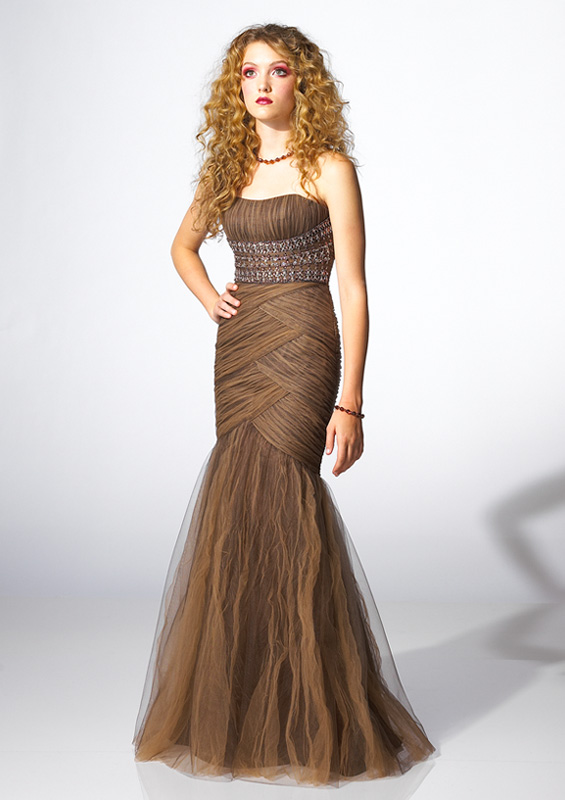 Free Shipping Long Strapless Mermaid Prom Dress, #PPD003YC