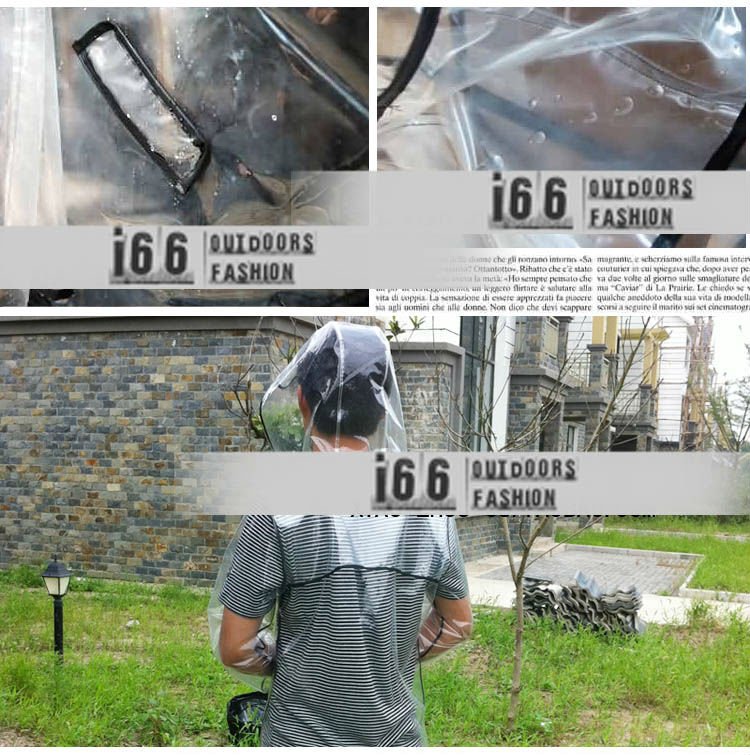 Free shipping LONG STYLE super large Unisex Outdoor rain wear Transparent BLACK edge raincoat Plastic rain suit (OG-12004) XXL