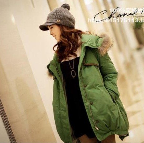 free shipping ! Long style woman upset hooded brought down jacket