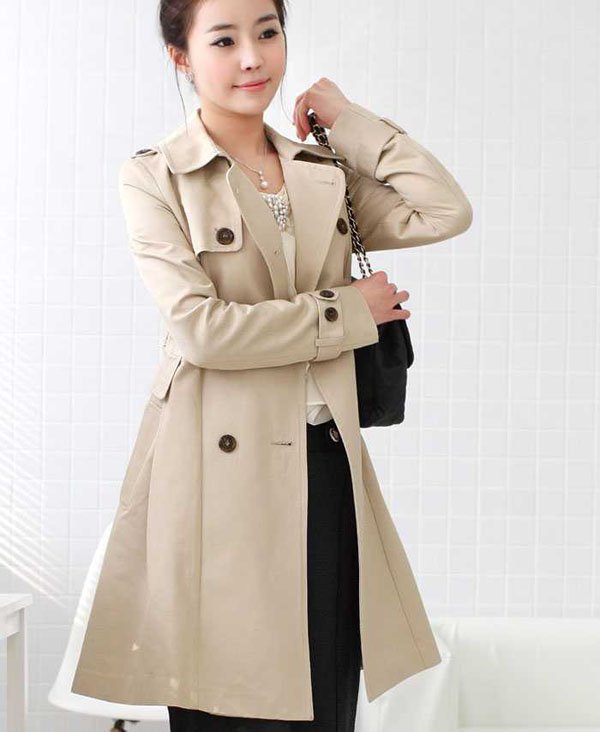 Free Shipping long windbreaker casual fashion belt size ladies coat lapel long-sleeved coat female models EFY107