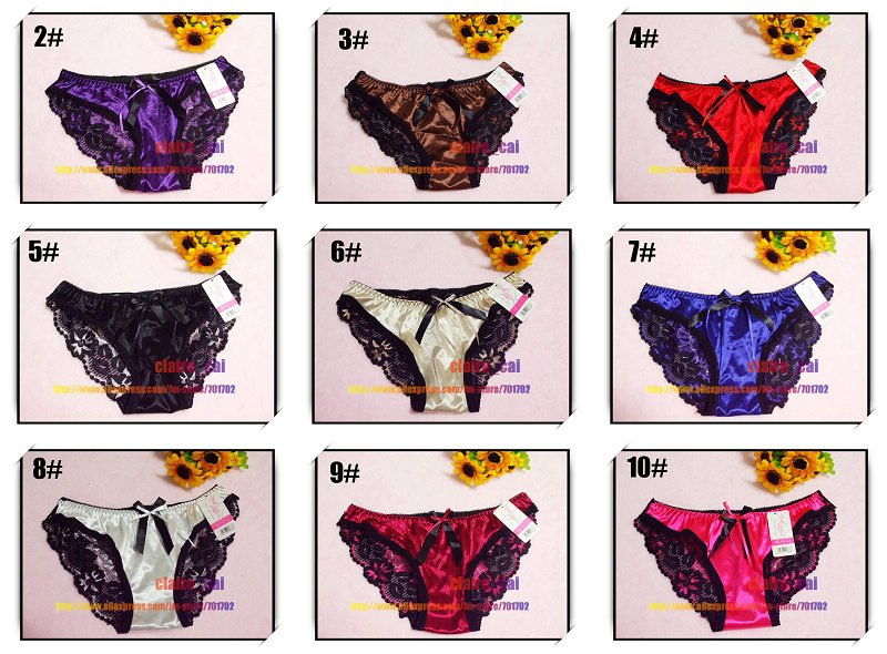 Free shipping Lot 10pcs 10colors Net Yarn gauze Lace Flowers bowknot Panty Women&Ladies Brief underwear Briefs sexy Panties 984
