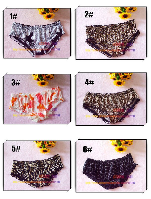 Free shipping Lot 6pcs 6styles Smooth Ice-cool Simple Cute Bowknot Panty Women&Ladies Brief underwear Briefs sexy Panties