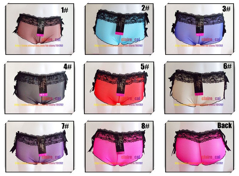 Free shipping Lot 8pcs 8colors Net Yarn Lace Cute Bowknot Simple Panty Women&Ladies Brief underwear Briefs sexy Panties 4161