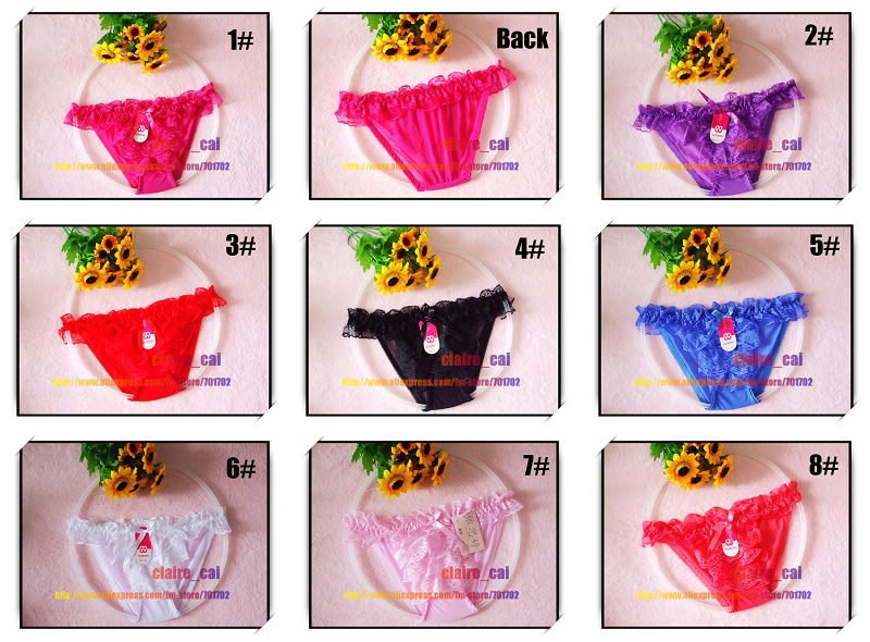 Free shipping Lot 8pcs 8colors Plus Net Yarn gauze Cute Lace bowknot Panty Women&Ladies Brief underwear Briefs sexy Panties 2110