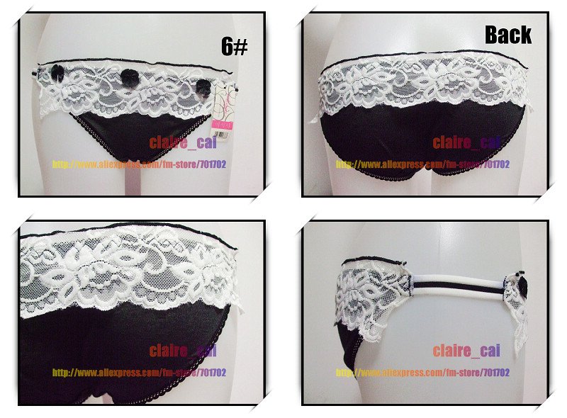 Free shipping Lot 8pcs 8colors String Lace Flowers Cute Bowknot Panty Women&Ladies Brief underwear Briefs sexy Panties 4132