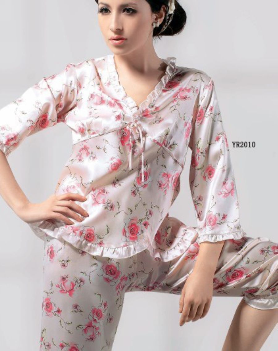 free shipping Lotus leaf laciness givlie sleepwear pants set 2010