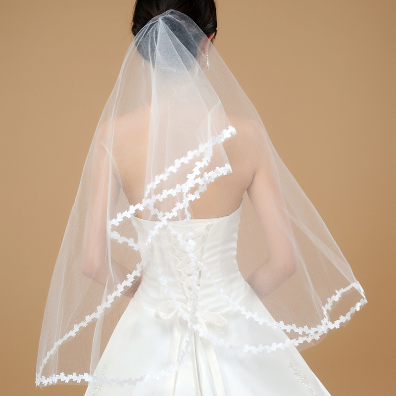 Free Shipping Love bridal veil general laciness veil bridal accessories the bride hair accessory