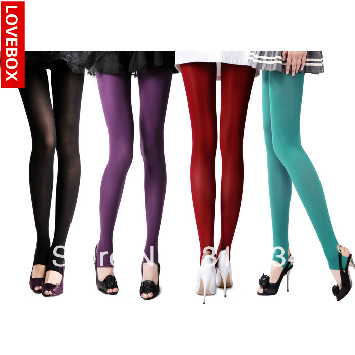 Free shipping Lovebox autumn candy solid color tights stripe rompers all-match plus crotch stockings female  legging