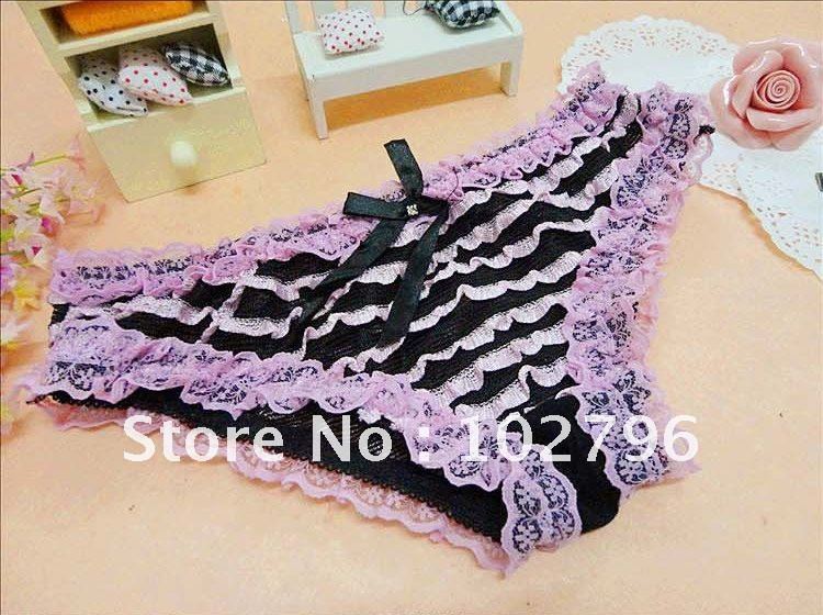 Free shipping,Lovely cake layer thong lace panties Women panties y25  for lady / women