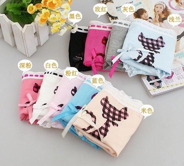 Free Shipping  LOVELY Cat Cartoon Lady and Women underwear and Briefs panties & Color random