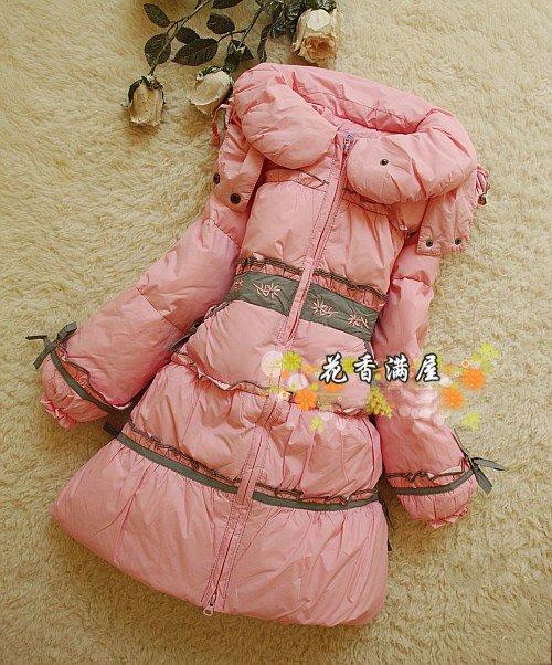 Free shipping lovely high quality children down jacket for girl for winter wholesale and retail
