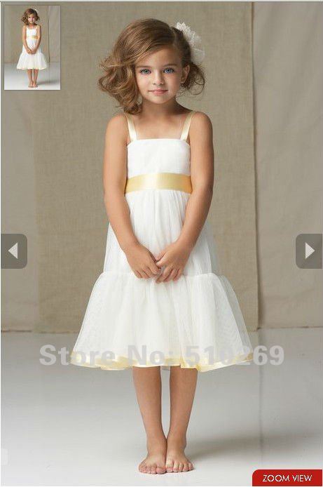 Free Shipping  Lovely Spaghetti Straps Organza  Flower Girl's Dresses / Child Dress/Ball Gown Dresses