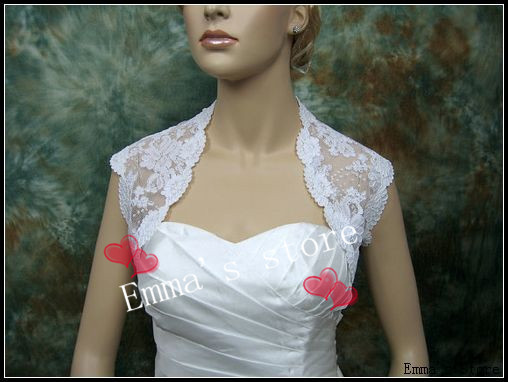 Free Shipping Low Price Custom Made Jackt 2013 New Style Fashional Bridal Wraps Lace 1/2 Long Sleeves Wedding Wrap White Ivory